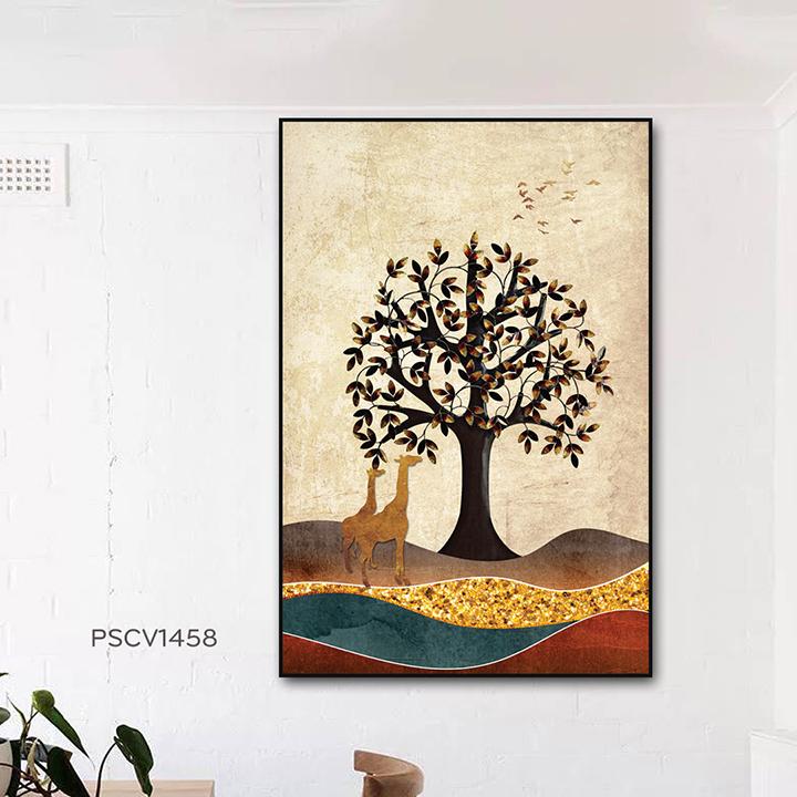 Tranh treo tường Canvas Life of Deer có khung
