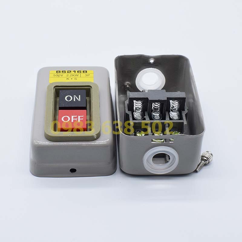 BS216B Công tắc on-off điện 3 pha nút nhấn tắt/mở