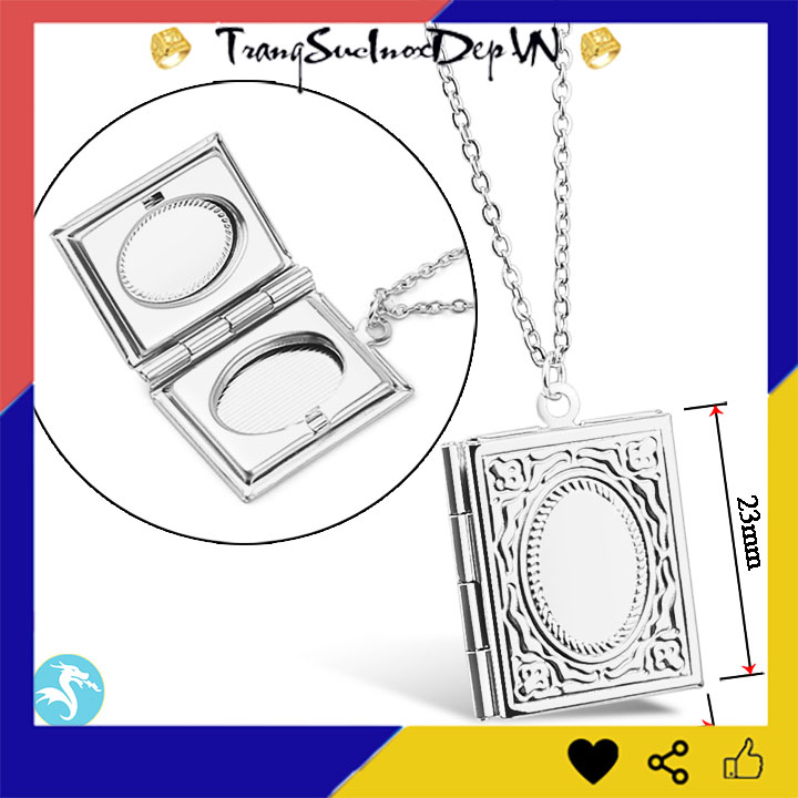 Dây chuyền titan cao cấp cuốn sổ màu trắng đẹp, không đen, chuẩn thời trang