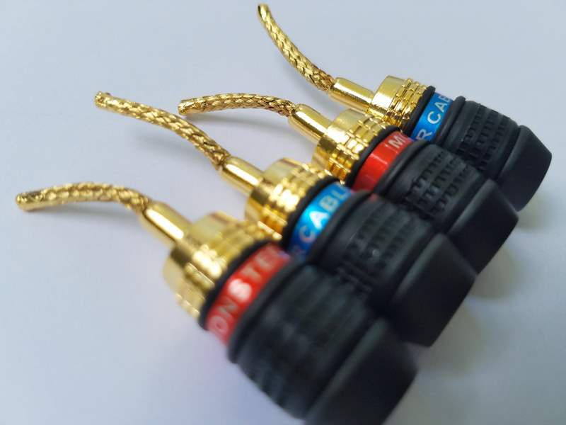 Combo 1 cặp/ 2 cặp rắc mỏ chim Monster mềm mạ vang` cao cấp - Jack loa mỏ chim - rắc âm thanh