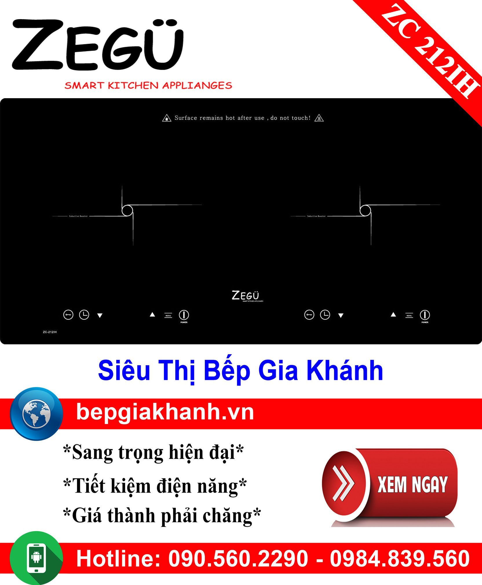 [HCM]Bếp từ đôi Zegu ZC 212IH, bếp từ, bếp điện từ, bếp từ đôi, bếp điện từ đôi, bếp từ giá rẻ, bếp điện từ giá rẻ, bếp từ đơn, bep tu don, bep tu