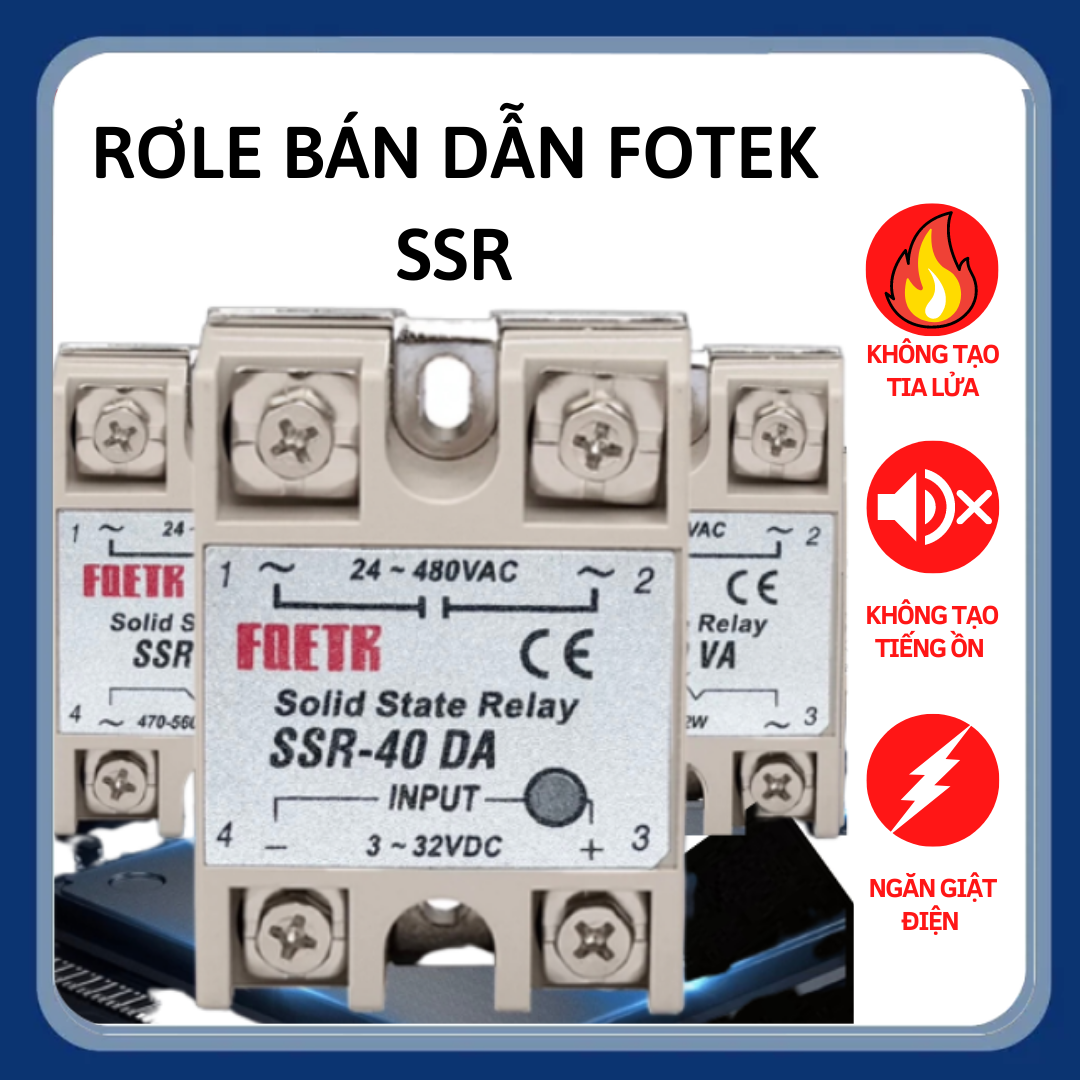 Rơ le bán dẫn fotek ssr~40va~h; ssr~60va~h relay bán dẫn; rơ le fotek; relay rắn; ro le rắn; bộ bán dẫn; solid state relay