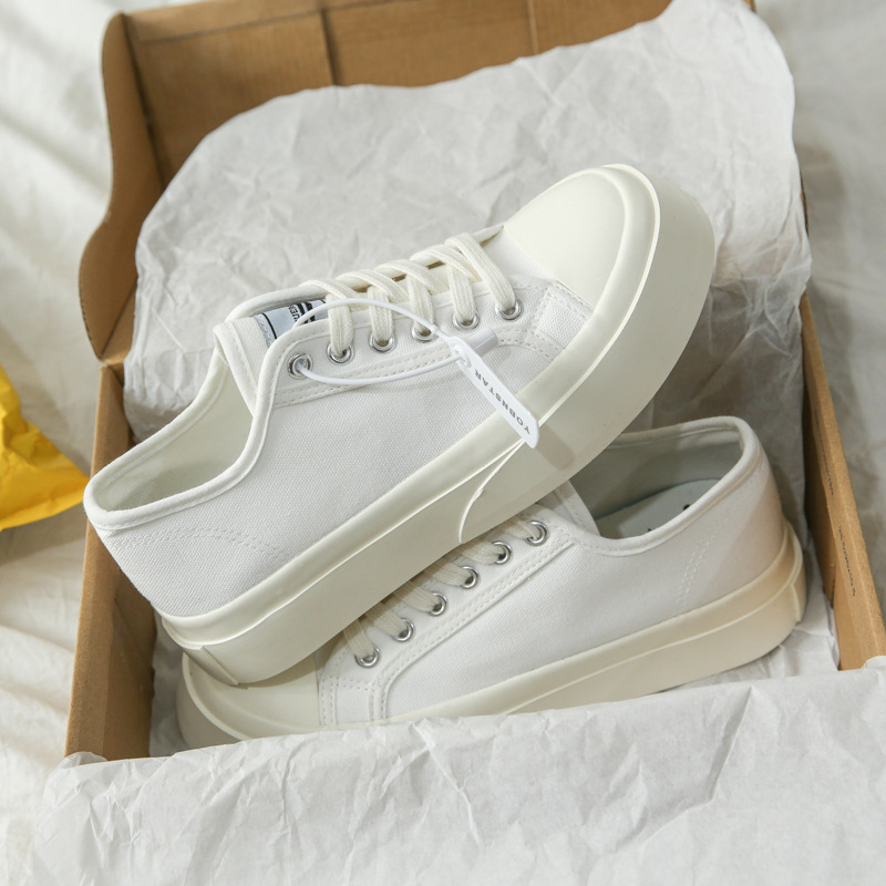 [ Mẫu Mới 2021 ] Giày Vải Độn Đế 4cm màu Trắng Siêu Siêu HOT
