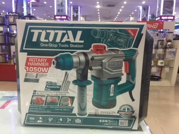 Máy khoan đục bê tông total. công suất 1050w. mã th110286