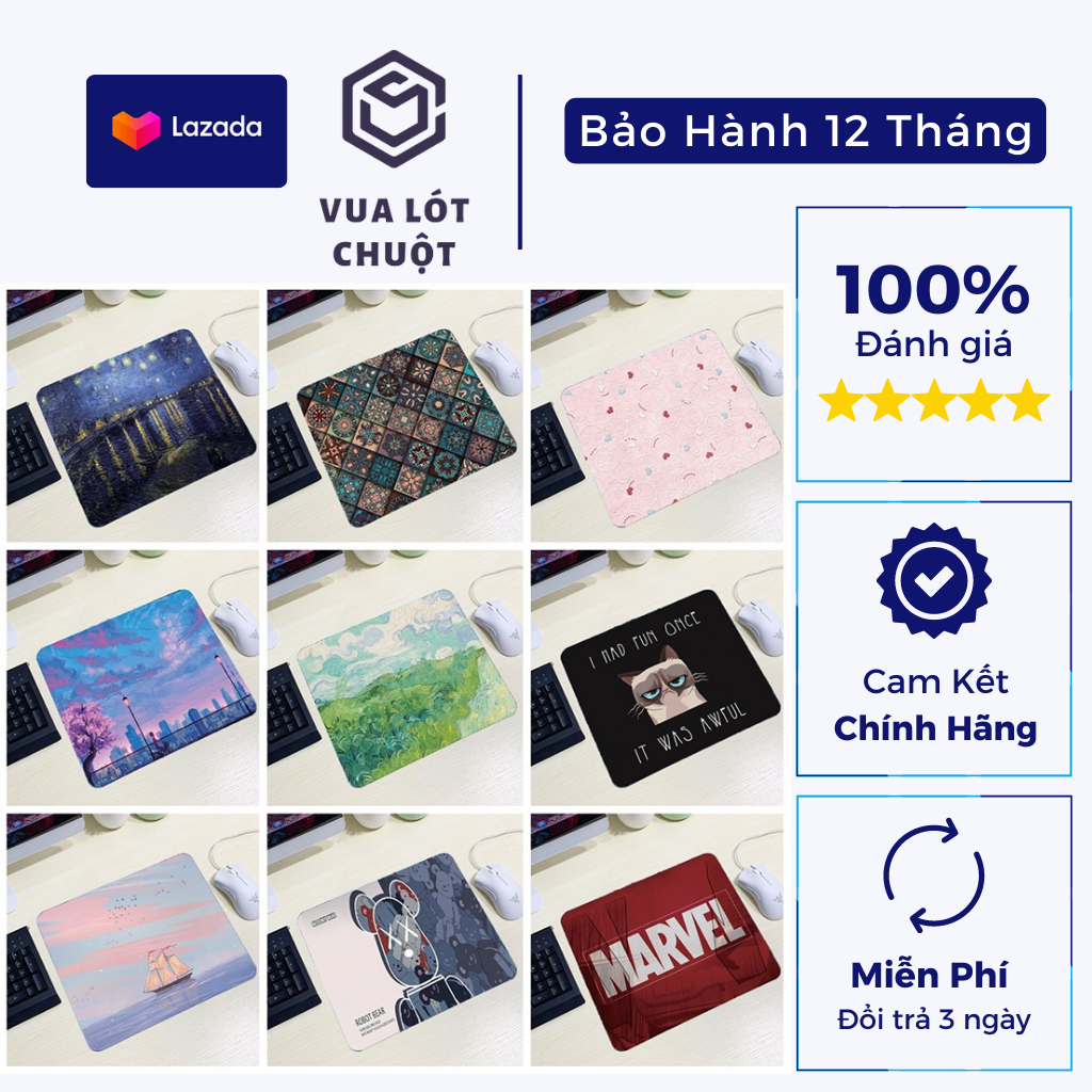 Lót chuột, pad chuột hình thù đáng yêu có may bo viền chắc chắn, nhiều mẫu lựa chọn