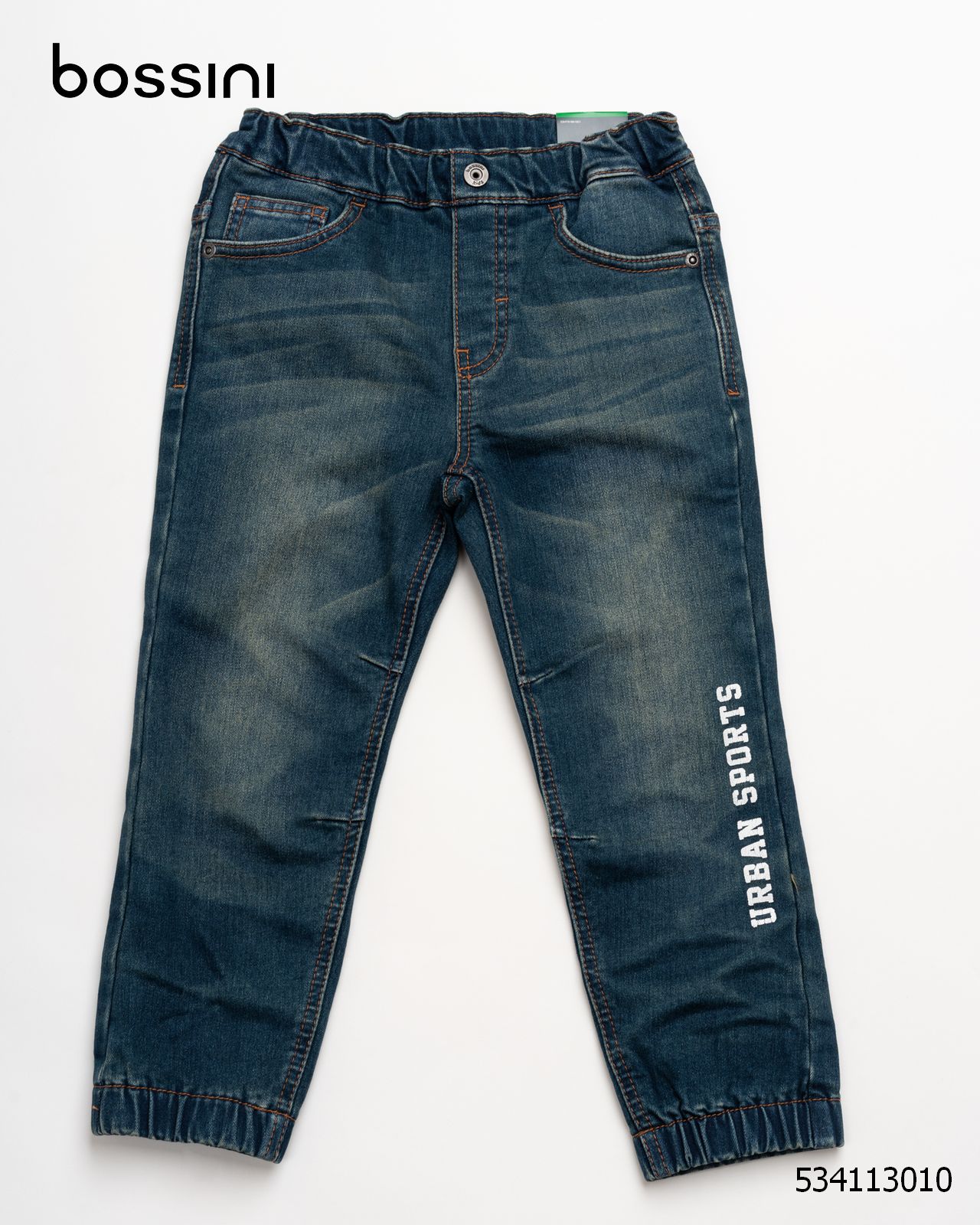 Quần jean bé trai kiểu jogger in chữ Urban Sports Bossini 534113010
