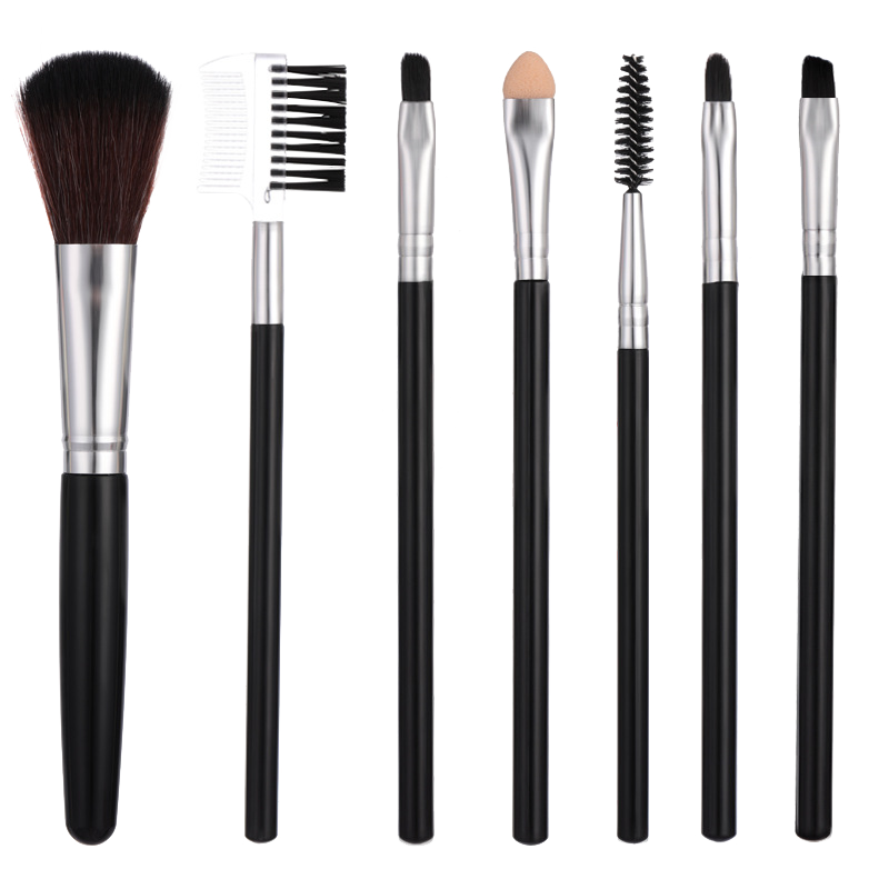 [HCM]【Kiss belle】Bộ cọ trang điểm 7 cây mềm mượt kèm hộp đựng (Nâu) được làm từ lông tự nhiên mềm mại độ đàn hồi tốt