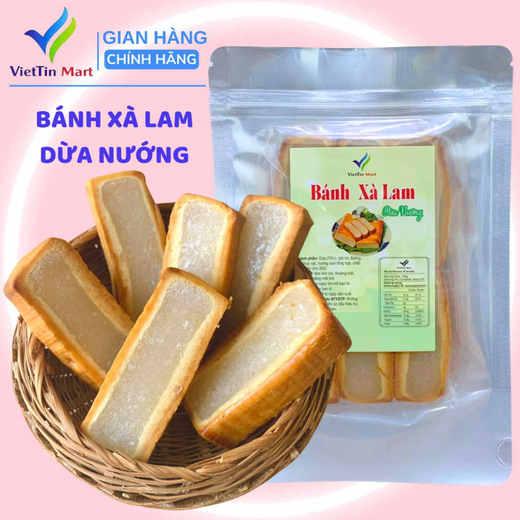  Bánh Xà Lam Dừa Nướng Viettin Mart 6 Cái 