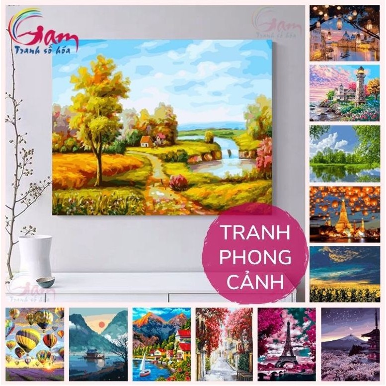 Tranh trang trí bức tranh◄ Tranh tô màu theo số phong cảnh Gam có khung chọn lọc
