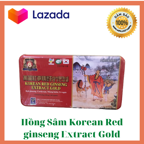 Viên Đạm Hồng Sâm Korean Red ginseng Extract Gold - Hộp 60 Viên Nang Mềm Bồi Bổ Sức Khỏe