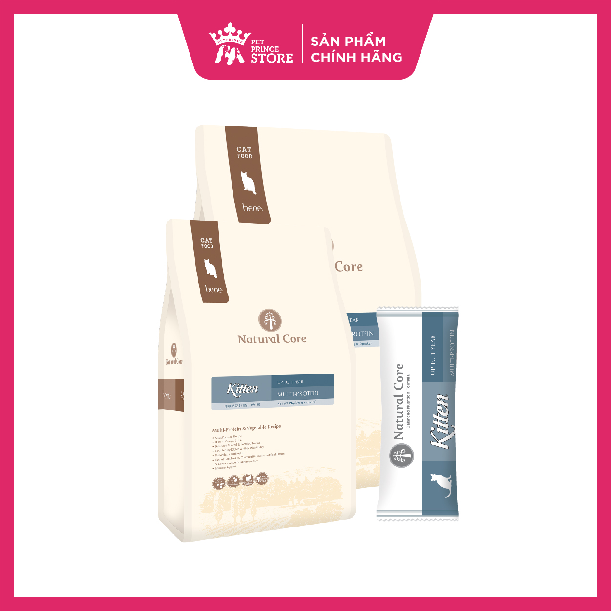 Thức ăn hạt cho mèo con Natural Core C1 Bene Kitten | Phát triển cơ xương toàn diện | Cải thiện tiêu hoá | Chăm sóc mắt, da và lông
