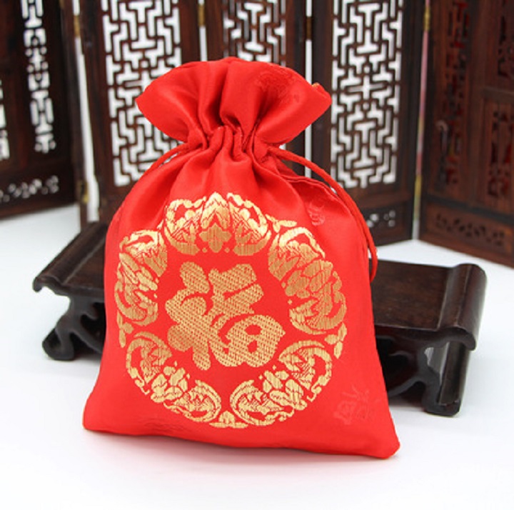 Túi gấm đỏ phong thủy may mắn -tg01