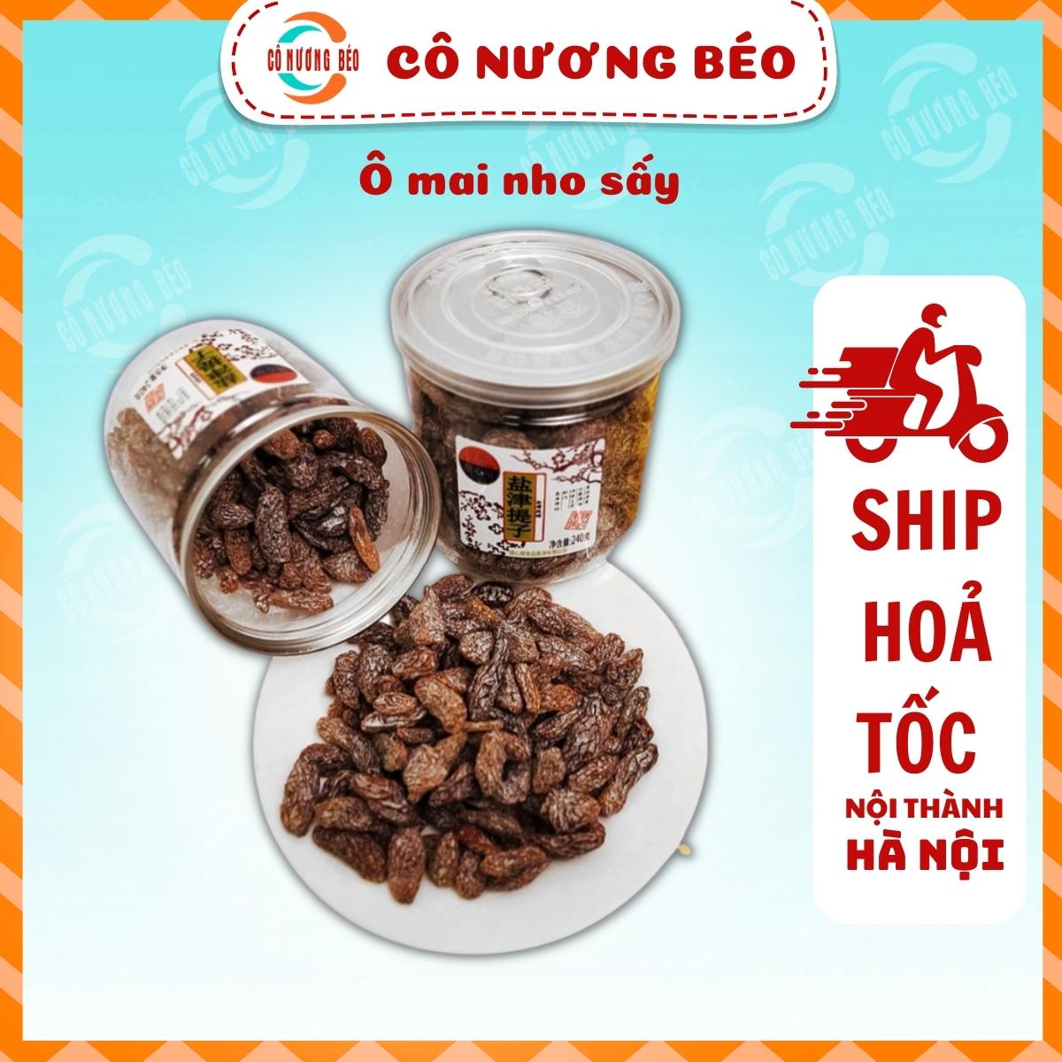 Ô mai Nho chua ngọt tự nhiên hũ 240g - quà tết - ăn vặt cô nương béo