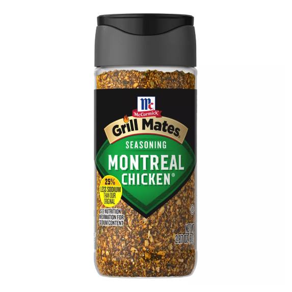 Gia vị ăn kiêng vị gà nướng ít muối mccormick grill mates montreal chicken seasoning 25% less sodium 81g