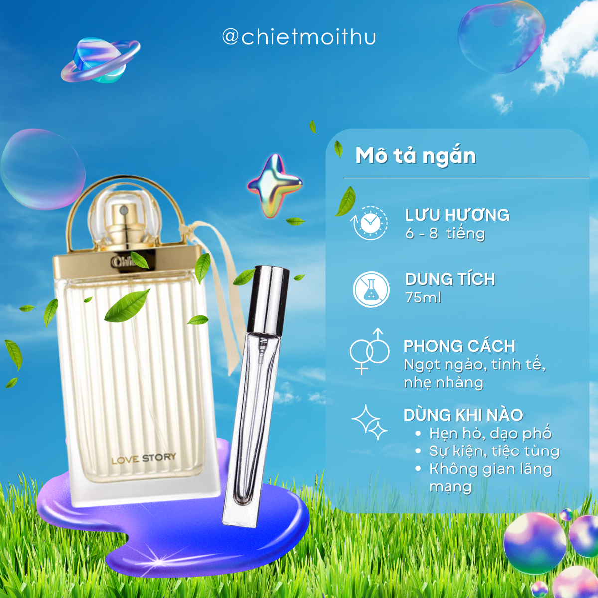 Nước hoa chiết nữ chloe love story edp 10ml hàng chính hãng