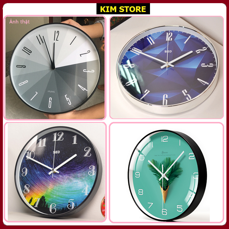 Đồng Hồ Treo Tường Decor Đường Kính 30 cm Kim Trôi Hàng Chuẩn Quảng Châu Kính Dày Sang Trọng Cao Cấp Thời Trang Hiện Đại