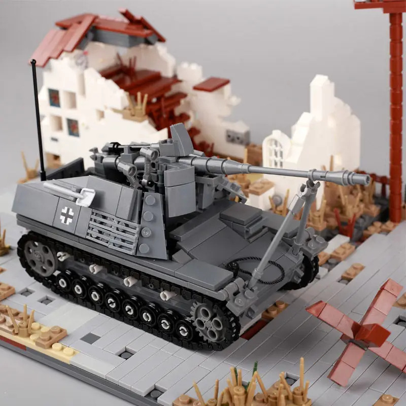 WW2 quân sự loạt trận chiến chính xe tăng khối xây dựng Đức nashorn SD. kfz.164 moc gạch mô hình cậu bé trẻ em Đồ chơi Quà tặng