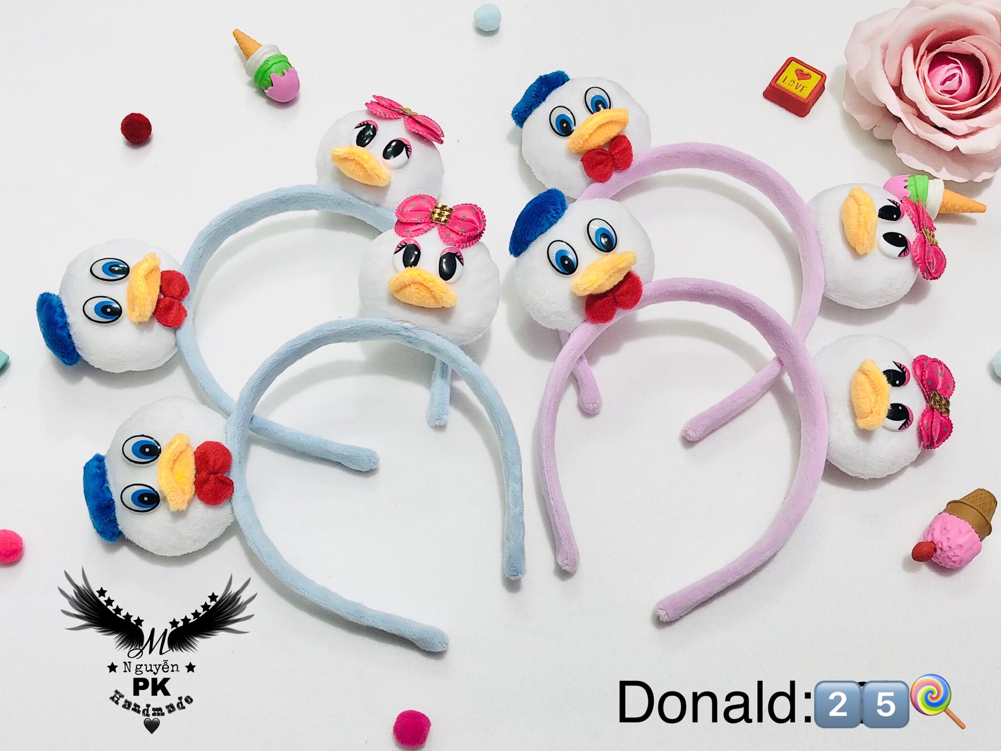 Băng đô cài tóc hoạt hình vịt Donald