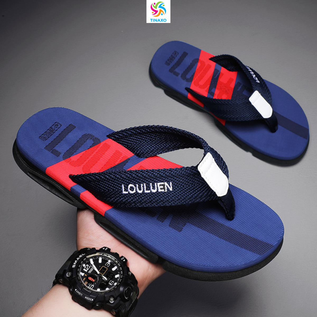 Hàng mới vềDép tông nam, dép xỏ ngón đế dày đi êm chân LOULUEN