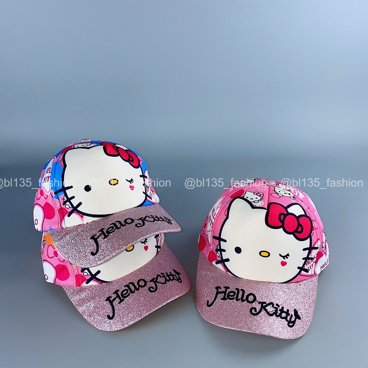 Nón kết trẻ em họa tiết Hello Kitty kèm nhũ kim tuyến cho bé trai/bé gái - BL135