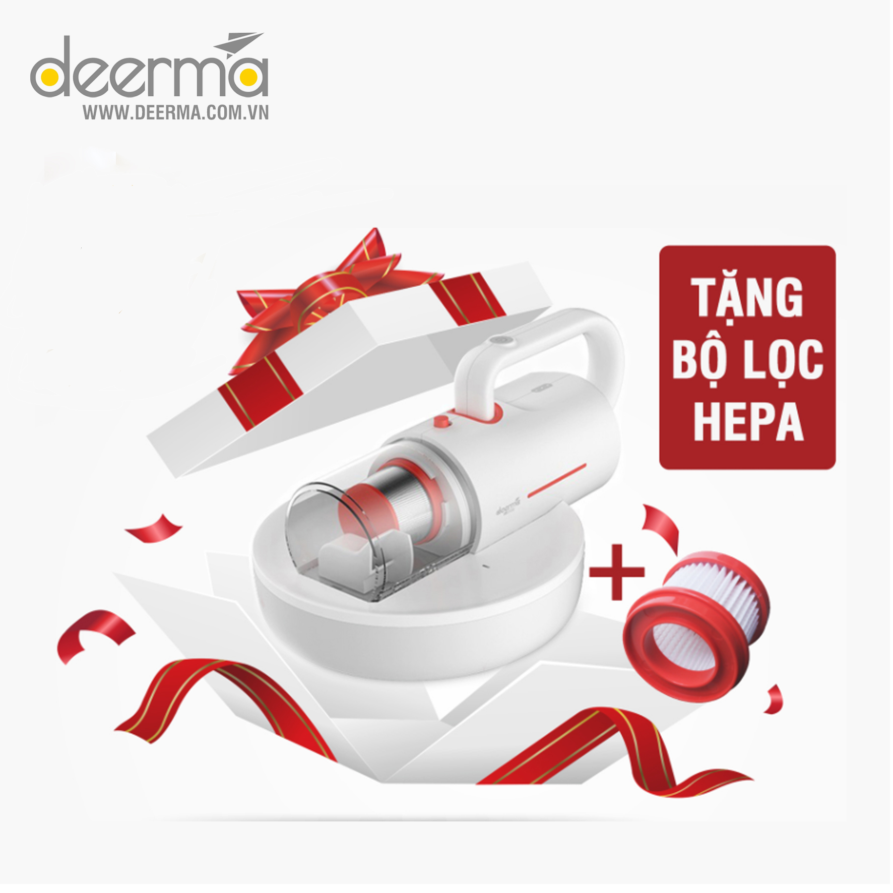 (Tặng kèm lọc) Máy hút bụi giường nệm cầm tay đa năng Deerma DEM-CM1300