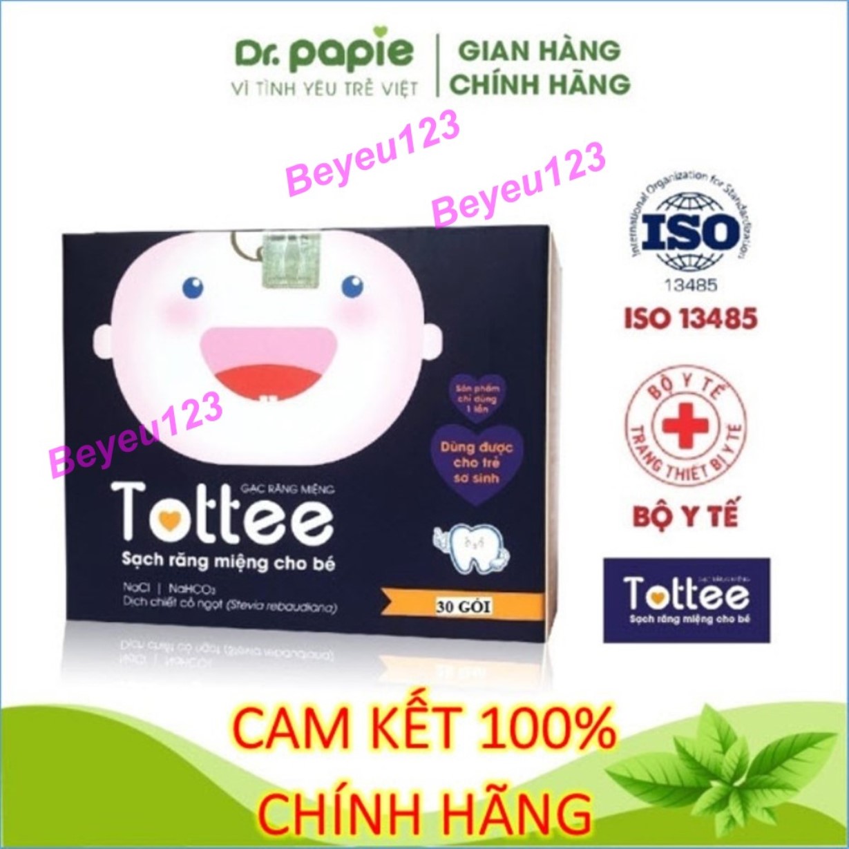 Hộp 30 gạc rơ lưỡi tottee - vệ sinh răng miệng nướu cho bé dr papie