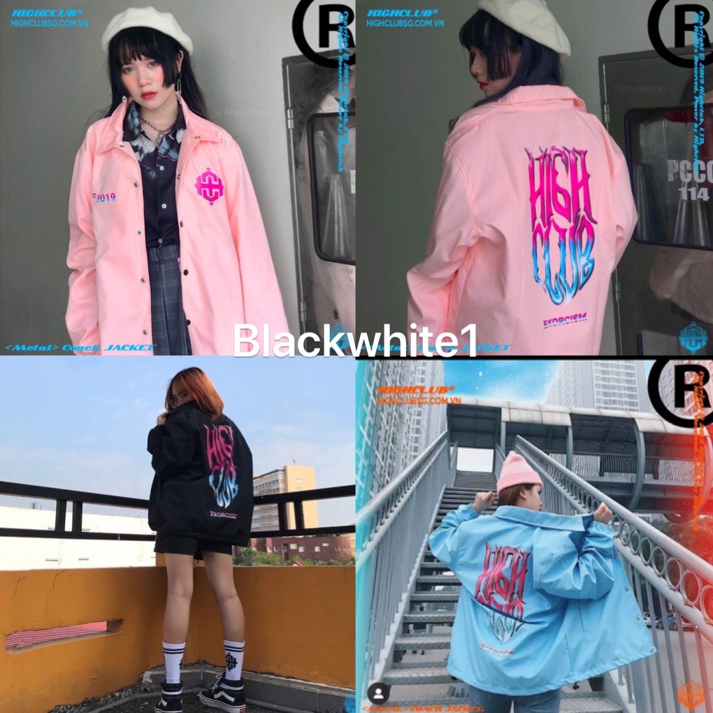[HCM]Áo Khoác Dù Nữ HIGH CLUB Unisex Cực Ngầu Siêu Hot Trend Balckwhite1