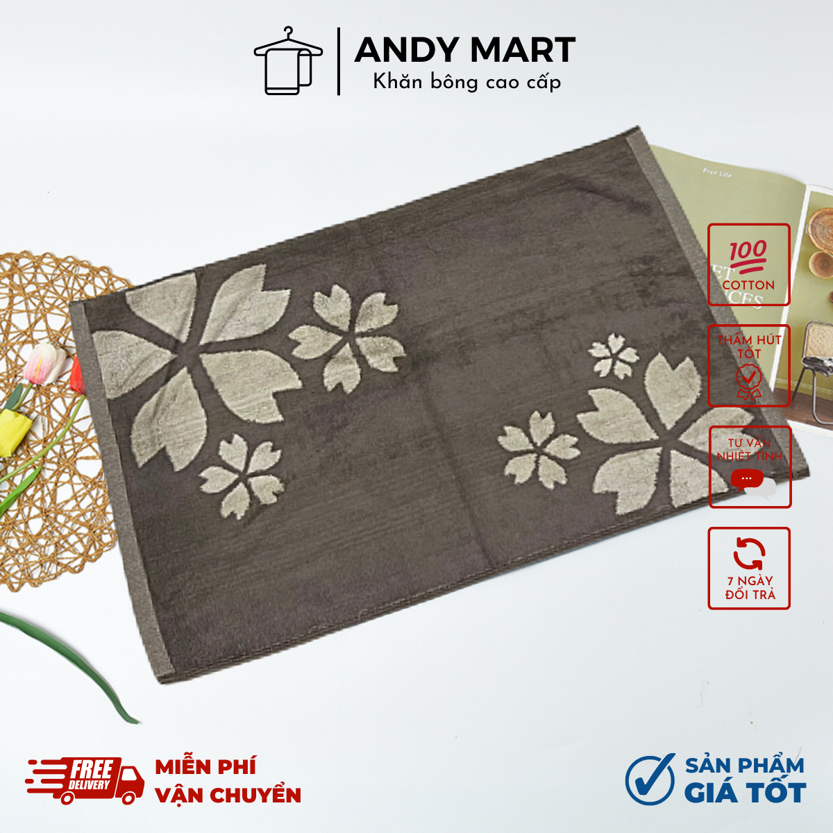 Thảm chùi chân, thảm lau chân cotton 100% - dày dặn - thấm hút tốt
