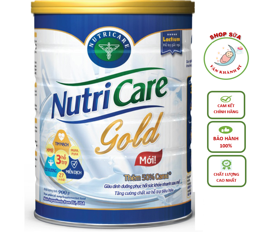 Sữa bột Nutricare Gold 900g dành cho người lớn tuổi Date 2025