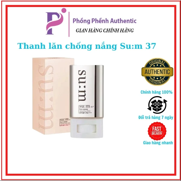 Thanh lăn chống nắng dưỡng trắng cải thiện nếp nhăn Su:m37 Sun-away Velvet Sun Stick SPF50+/PA++++