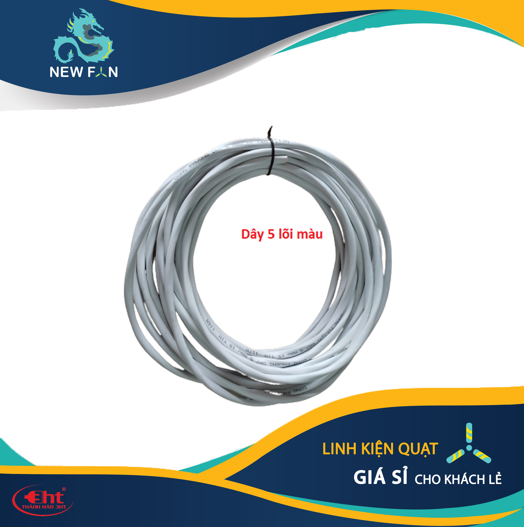 Dây 5 màu - dây nguồn quạt 5 lõi