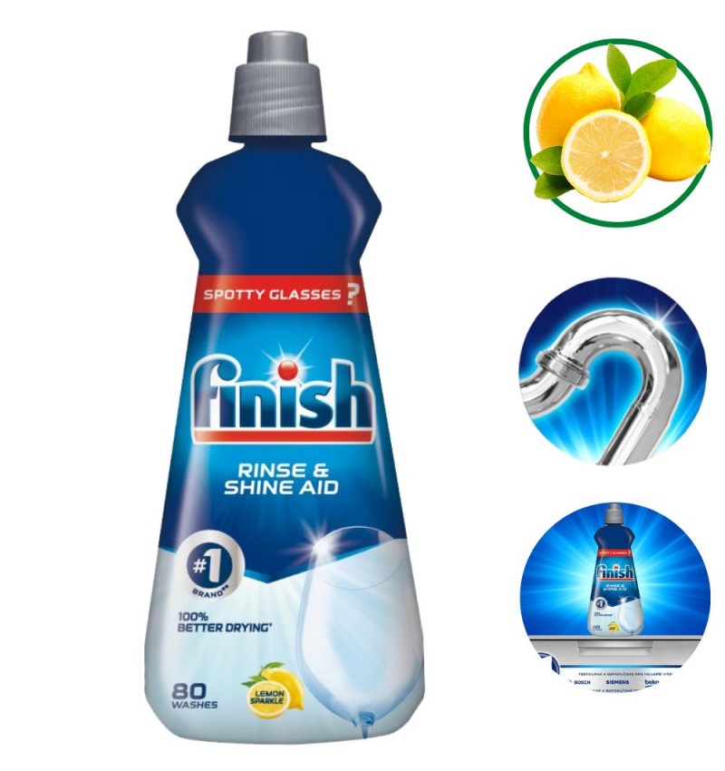 Nước làm bóng finish dùng cho Máy rửa bát, 700ml dung dịch dầu bóng finish, 400ml chất trợ xả máy