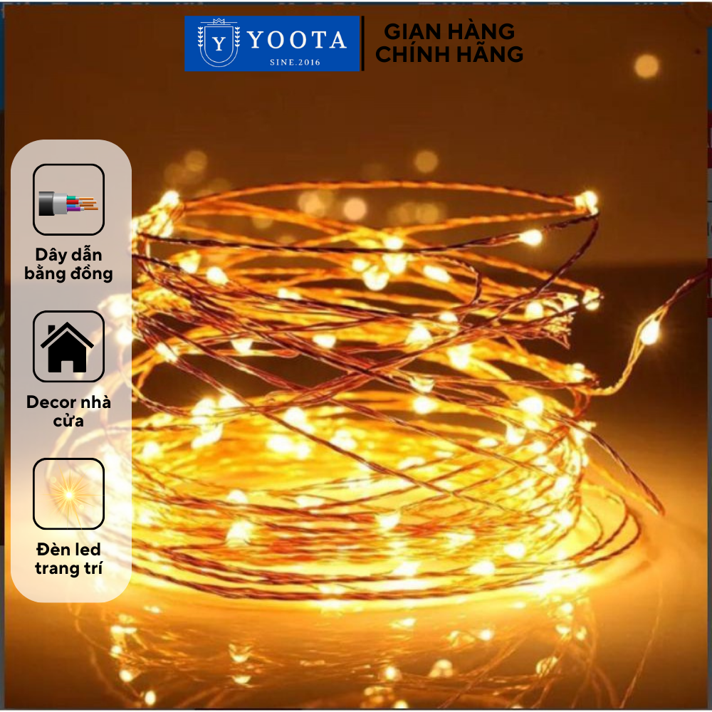 Dây Đèn Led Đom Đóm Fairy Light, Đèn Led Trang Trí Phòng, Nhà Cửa, Noel, Tiệc Cưới