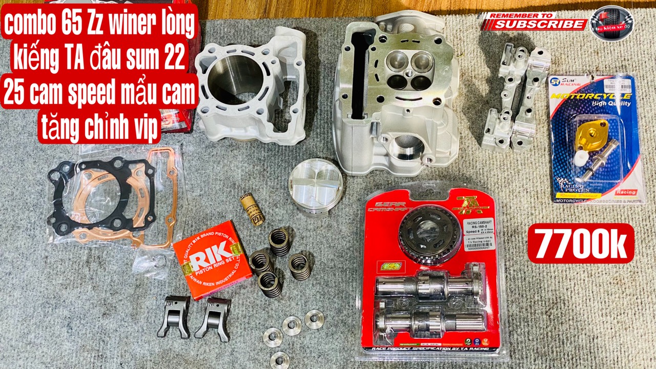combo 65zz cho winner, lòng kiếng TA, đầu sum 22 25, cam speed mẫu tăng chỉnh dòng TA