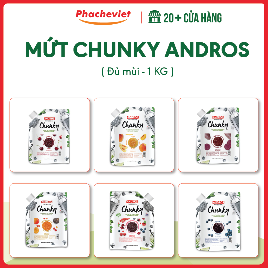 Mứt trái cây Chunky Andros túi 1kg