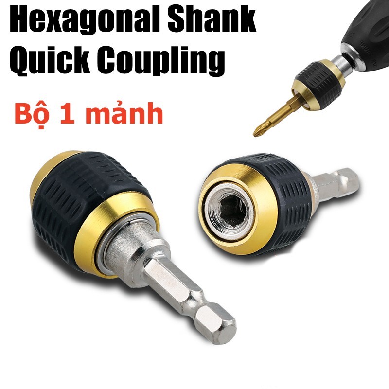 Đầu chuyển đổi đầu máy khoan, Giữ Mũi Khoan Nhả Nhanh Trục Lục Giác 1/4" 60mm - Đầu đổi mũi khoan hình lục giác có khớp nối sử dụng để chuyển đổi đầu tua vít Siết chặt nhanh chóng