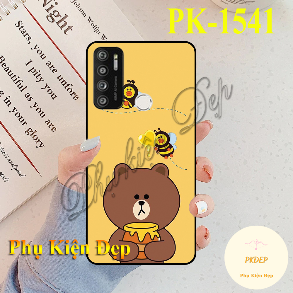 [HCM]Ốp lưng Vsmart Live 4 - Ốp dẻo đen in hình BST Gấu Nâu Cute