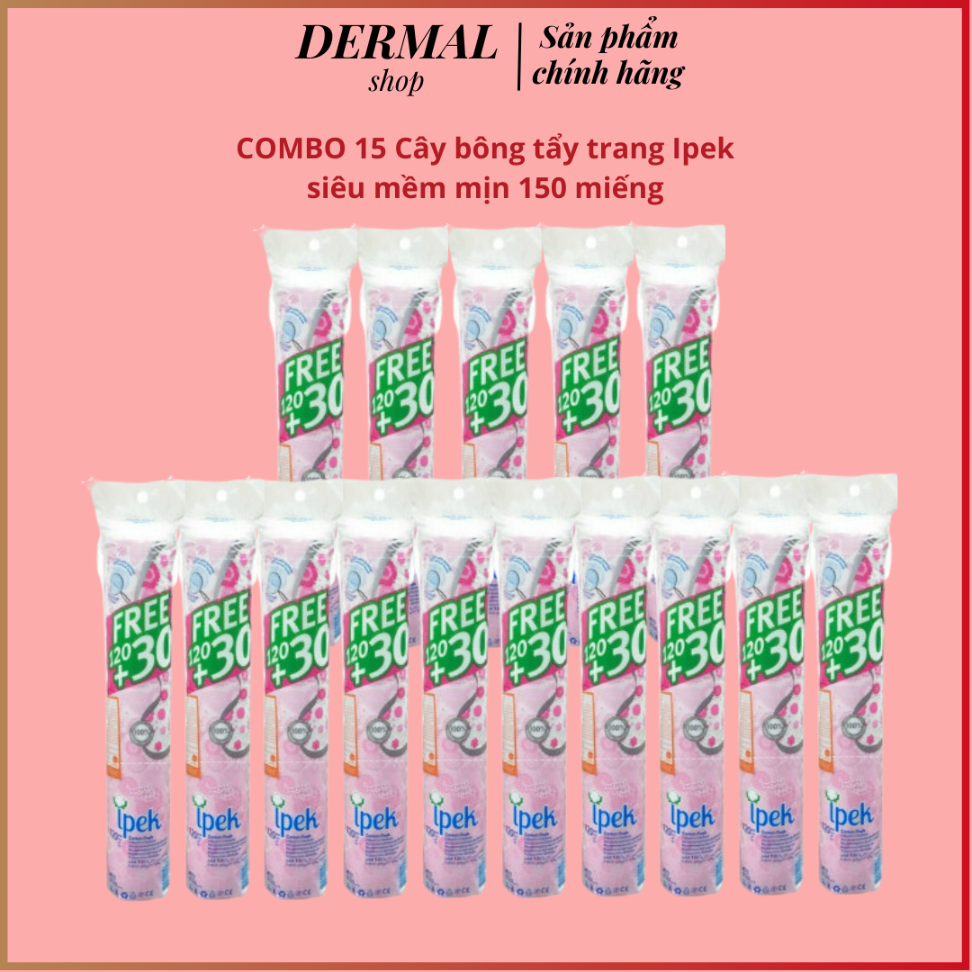 Combo 15 cây bông tẩy trang ipek thổ nhĩ kỳ 150 miếng