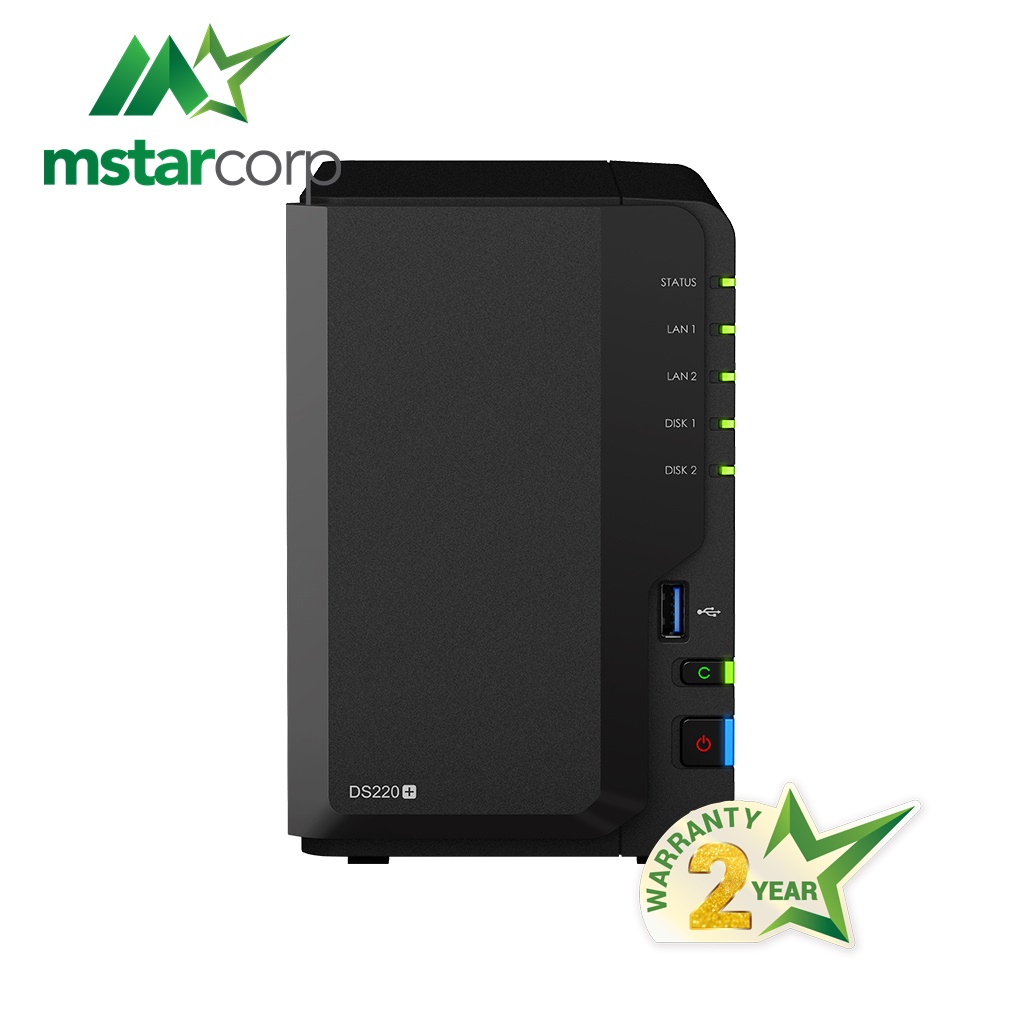 Ổ Cứng Mạng Synology NAS DS220+ (Đen) - Hàng Chính Hãng