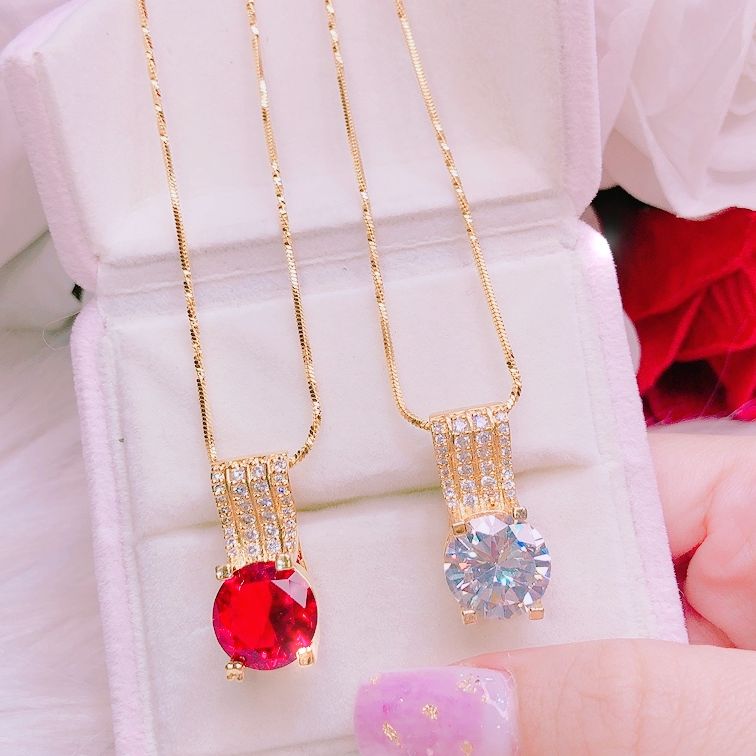 Dây chuyền vàng 24k, dây chuyền nữ thời trang cao cấp, dây chuyền nữ kim cương, dây chuyền bạc Ý 950, dây chuyền vàng non siêu cao cấp, dây chuyền đẹp, dây chuyền bạch kim vàng trắng Trang sức GADO DC0863 - CAM KẾT KHÔNG ĐEN