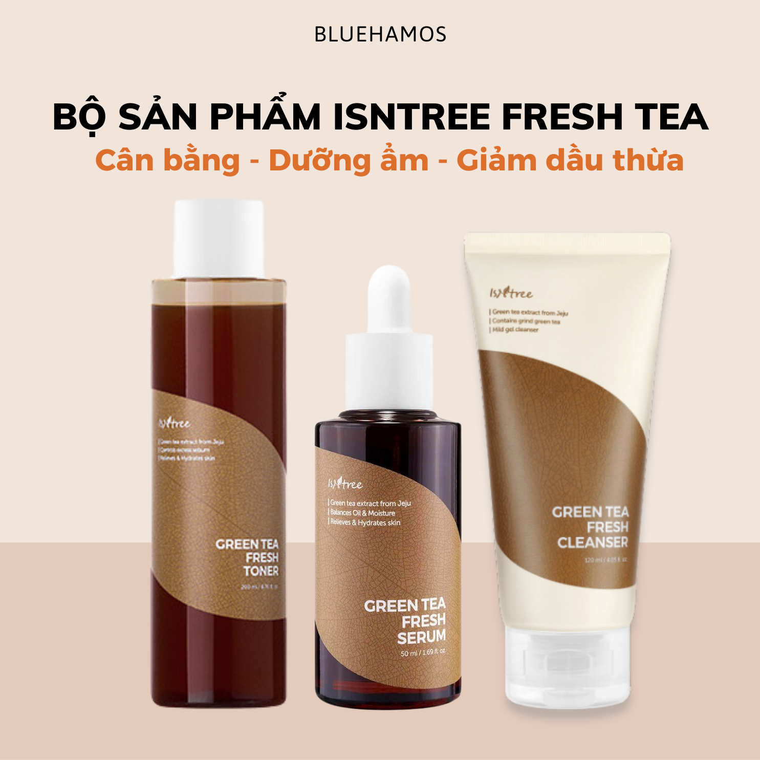 Dòng dưỡng trà xanh Isntree Green Tea fresh toner / Green tea fresh cleanser/ Grean tea fresh serum