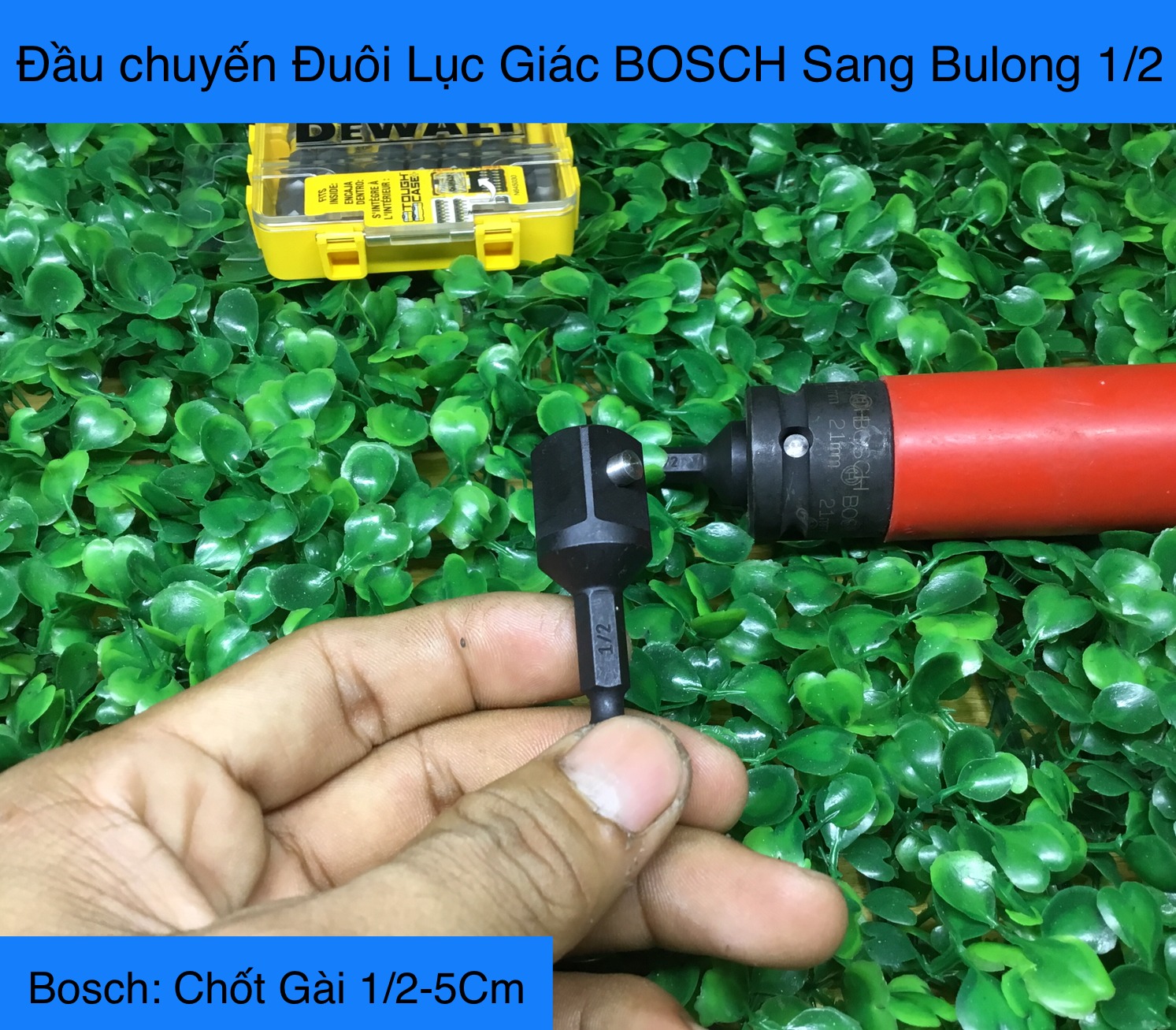 Đầu Chuyển Chốt Gài Đuôi Lục Giác Sang Bulong 1/2