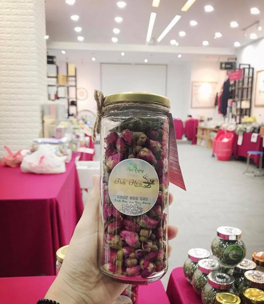 TRÀ HOA HỒNG KHÔ - GIẢM STRESS, DƯỠNG TÂM, AN THẦN ( CHAI 250gr )