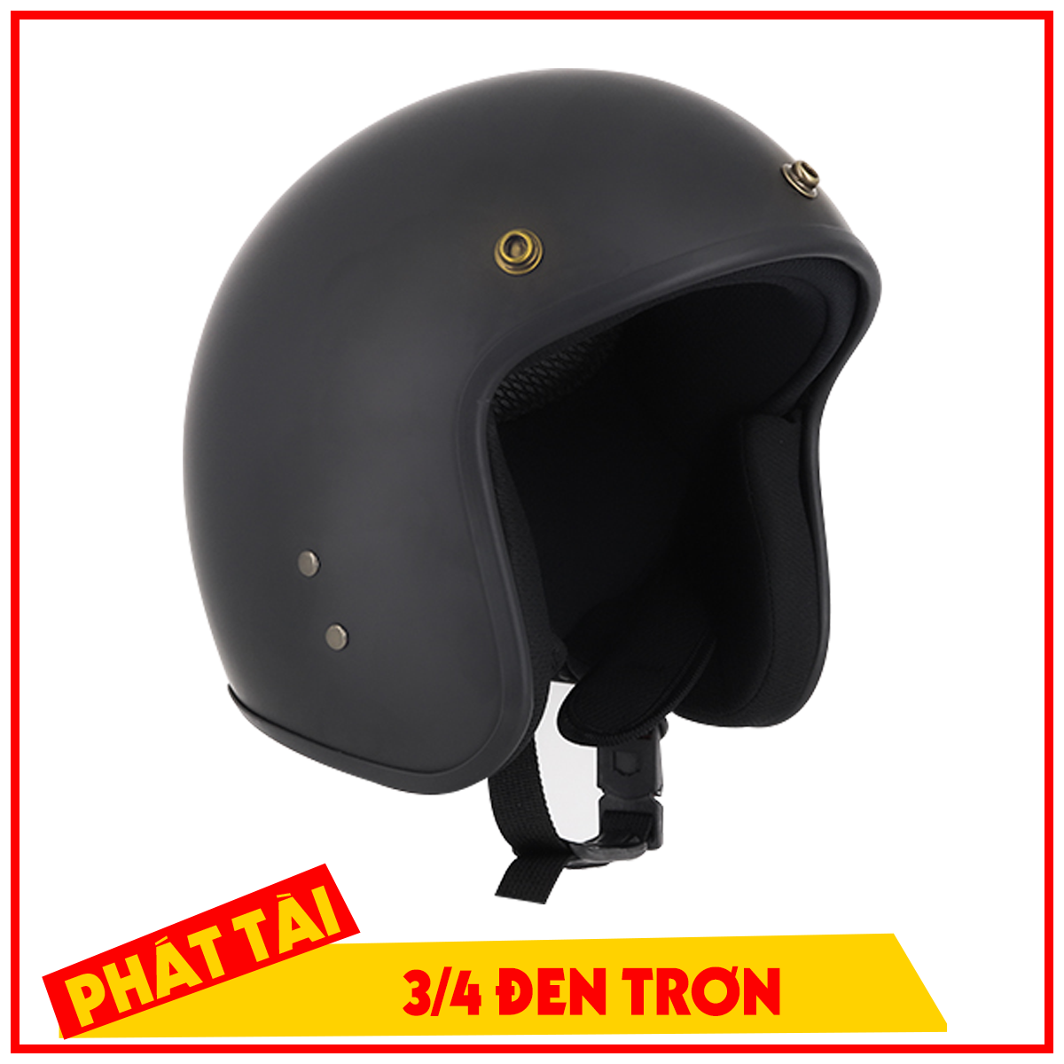 Nón Bảo Hiểm Phượt  3/4 VARO ( Đen ),Sản Phẩm Chất Lượng, Gian Hàng Uy Tín, Giá Cả Cực Tốt, Mua Ngay.