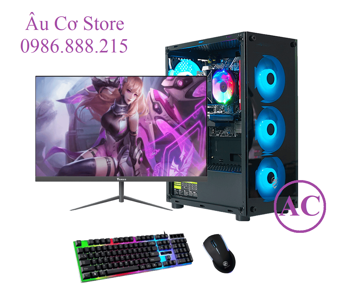 Máy tính để bàn chuyên game core i5 10400f | ram 8g | gtx 1650 4g và màn hình 24 inch -chơi các game max seting- hàng chính hãng