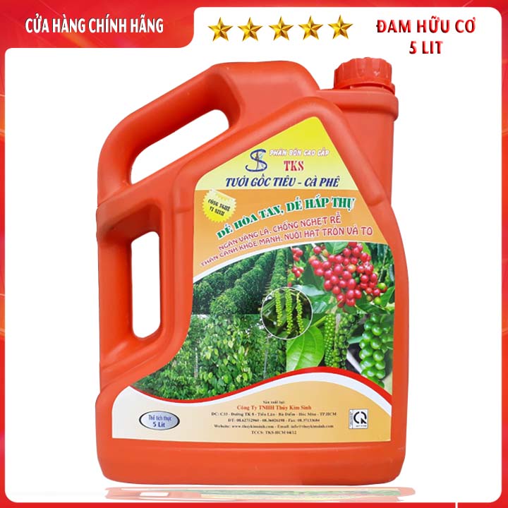 [CAN 5Lít] Phân Bón Hữu Cơ Cao Cấp: ĐẠM CÁ TKS: Chống Nghẹt Rễ, Nuôi Trái Và Củ To - Thủy Kim Sinh