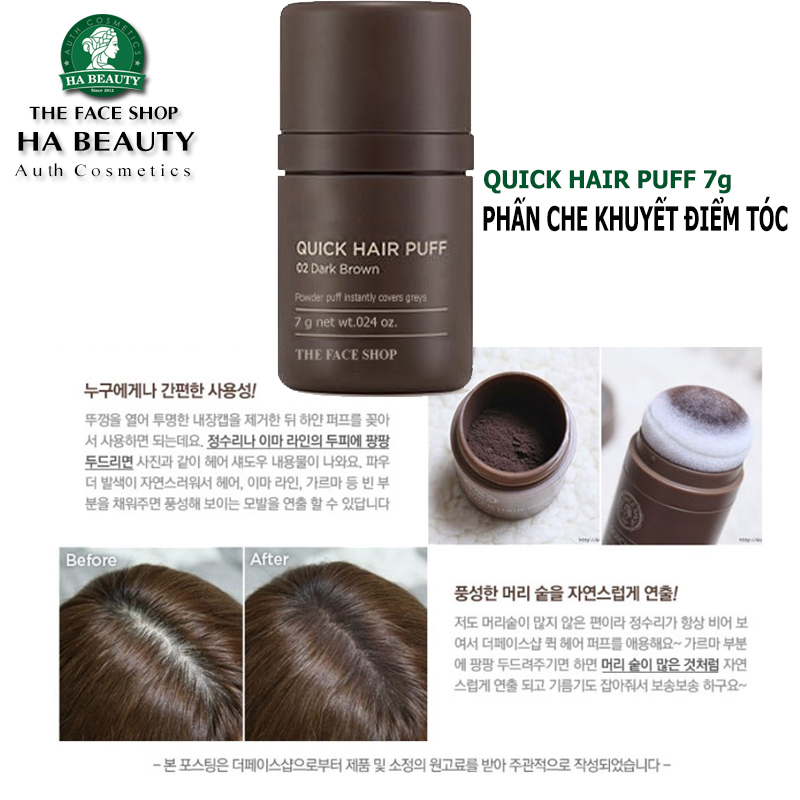 Phấn che khuyết điểm tóc the face shop quick hair puff 7g