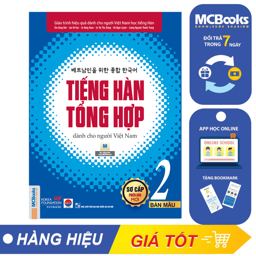 Sách - Tiếng Hàn tổng hợp dành cho người Việt Nam – sách bài học Sơ cấp 2 – Bản màu - McBooks