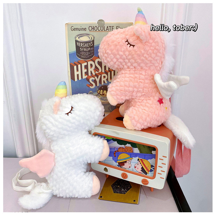 Túi Gấu Bông Kỳ Lân Unicorn Có Cánh đeo chéo siêu cute hoạt hình đáng yêu