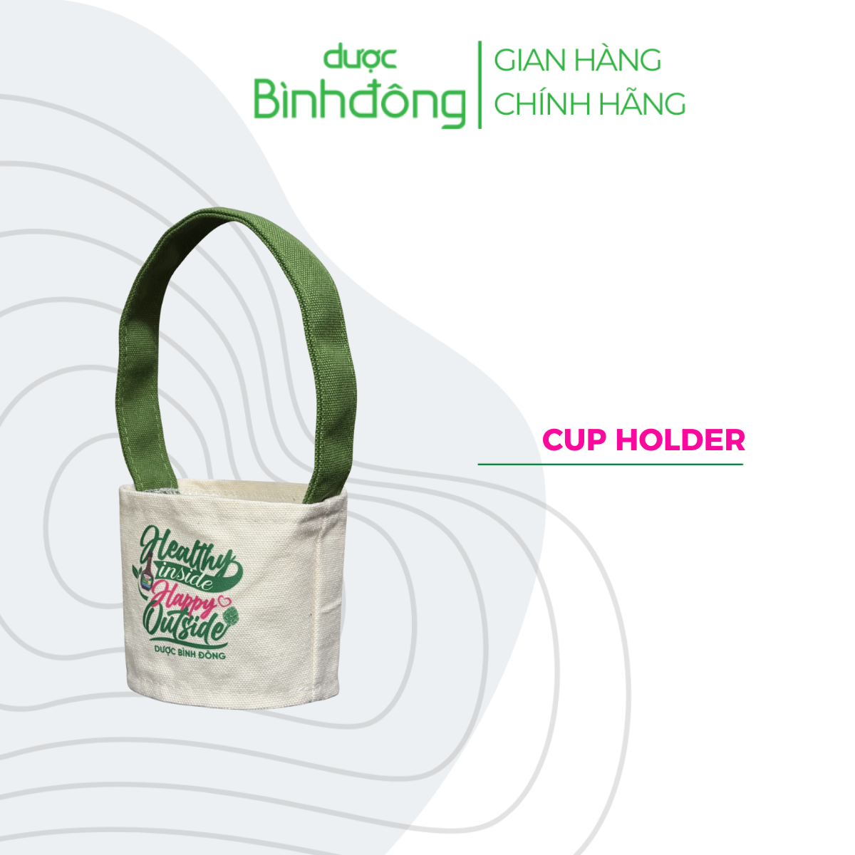 [QUÀ TẶNG KHÔNG BÁN] TÚI ĐỰNG LY CHẤT LIỆU VẢI CANVAS LOGO DƯỢC BÌNH ĐÔNG